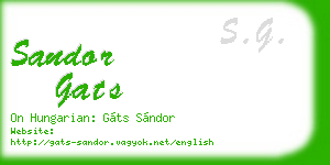 sandor gats business card